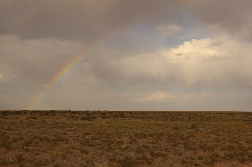 Après un énième orage, nous nous réveillons avec un arc en ciel! 